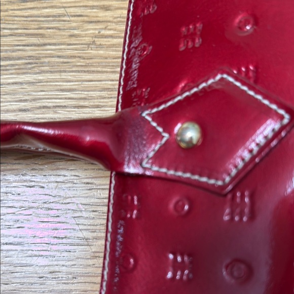 Arcadia Red Patent Leather Satchel with Glossy Finish - Picture 16 of 16